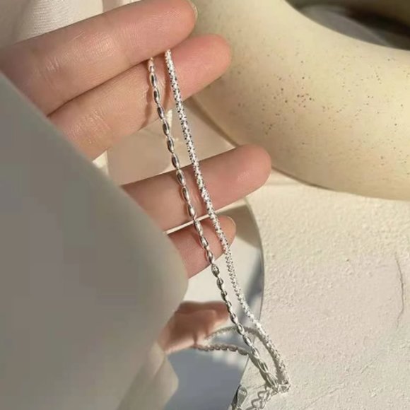 925 Sterling Silver Double Layer Bracelet Engagement Wedding Women Fine Jewelry - Picture 3 of 7